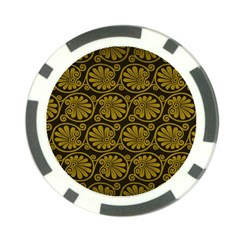 Yellow Floral Pattern Floral Greek Ornaments Poker Chip Card Guard (10 Pack) by nateshop