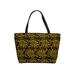 Yellow Floral Pattern Floral Greek Ornaments Classic Shoulder Handbag by nateshop