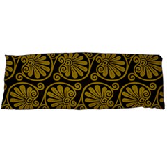 Yellow Floral Pattern Floral Greek Ornaments Body Pillow Case (dakimakura) by nateshop