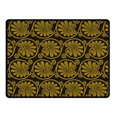 Yellow Floral Pattern Floral Greek Ornaments Two Sides Fleece Blanket (small) by nateshop