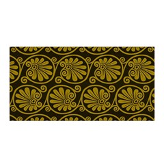 Yellow Floral Pattern Floral Greek Ornaments Satin Wrap 35  X 70  by nateshop