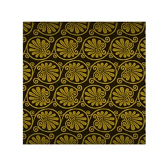 Yellow Floral Pattern Floral Greek Ornaments Square Satin Scarf (30  X 30 )