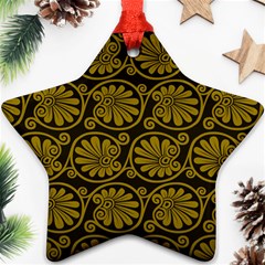 Yellow Floral Pattern Floral Greek Ornaments Ornament (star) by nateshop