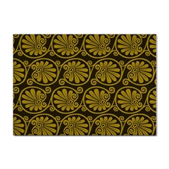 Yellow Floral Pattern Floral Greek Ornaments Sticker A4 (10 Pack)