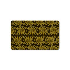 Yellow Floral Pattern Floral Greek Ornaments Magnet (name Card) by nateshop