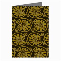 Yellow Floral Pattern Floral Greek Ornaments Greeting Card by nateshop