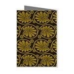 Yellow Floral Pattern Floral Greek Ornaments Mini Greeting Cards (Pkg of 8) Left