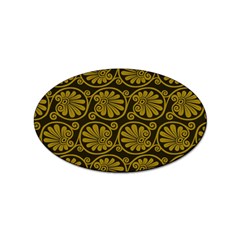 Yellow Floral Pattern Floral Greek Ornaments Sticker Oval (10 Pack) by nateshop