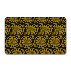 Yellow Floral Pattern Floral Greek Ornaments Magnet (rectangular) by nateshop