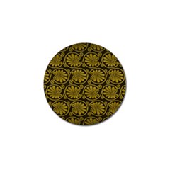 Yellow Floral Pattern Floral Greek Ornaments Golf Ball Marker (4 Pack) by nateshop