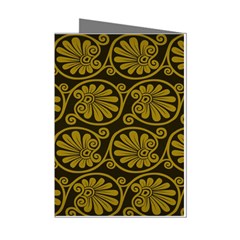 Yellow Floral Pattern Floral Greek Ornaments Mini Greeting Cards (pkg Of 8) by nateshop