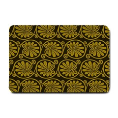 Yellow Floral Pattern Floral Greek Ornaments Small Doormat by nateshop