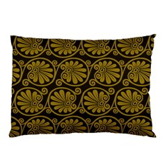 Yellow Floral Pattern Floral Greek Ornaments Pillow Case by nateshop