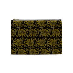 Yellow Floral Pattern Floral Greek Ornaments Cosmetic Bag (medium) by nateshop