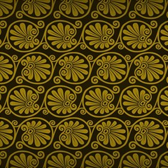 Yellow Floral Pattern Floral Greek Ornaments Play Mat (rectangle) by nateshop