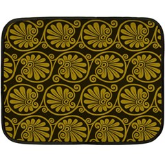 Yellow Floral Pattern Floral Greek Ornaments Two Sides Fleece Blanket (mini) by nateshop