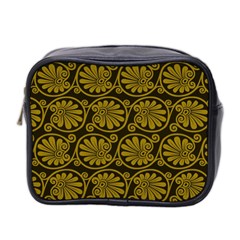 Yellow Floral Pattern Floral Greek Ornaments Mini Toiletries Bag (two Sides) by nateshop