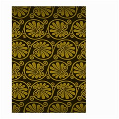 Yellow Floral Pattern Floral Greek Ornaments Small Garden Flag (two Sides) by nateshop