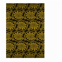 Yellow Floral Pattern Floral Greek Ornaments Large Garden Flag (two Sides) by nateshop