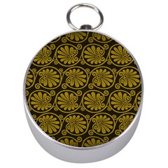 Yellow Floral Pattern Floral Greek Ornaments Silver Compasses by nateshop