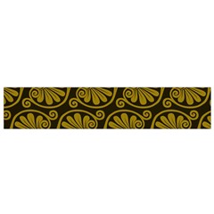 Yellow Floral Pattern Floral Greek Ornaments Small Premium Plush Fleece Scarf by nateshop