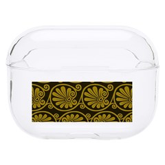 Yellow Floral Pattern Floral Greek Ornaments Hard Pc Airpods Pro Case by nateshop