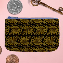 Yellow Floral Pattern Floral Greek Ornaments Large Coin Purse by nateshop