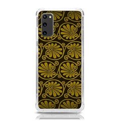 Yellow Floral Pattern Floral Greek Ornaments Samsung Galaxy S20 6 2 Inch Tpu Uv Case by nateshop