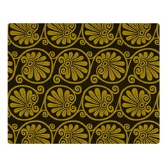 Yellow Floral Pattern Floral Greek Ornaments Premium Plush Fleece Blanket (large) by nateshop