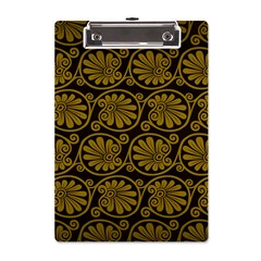 Yellow Floral Pattern Floral Greek Ornaments A5 Acrylic Clipboard by nateshop