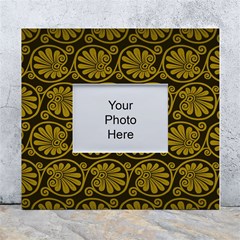 Yellow Floral Pattern Floral Greek Ornaments White Wall Photo Frame 5  X 7  by nateshop