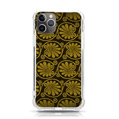 Yellow Floral Pattern Floral Greek Ornaments Iphone 11 Pro 5 8 Inch Tpu Uv Print Case by nateshop