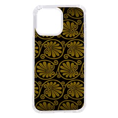 Yellow Floral Pattern Floral Greek Ornaments Iphone 14 Pro Max Tpu Uv Print Case