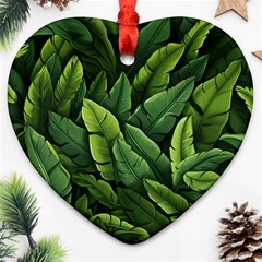 Green Leaves Ornament (heart)