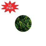 Green leaves 1  Mini Magnet (10 pack)  Front