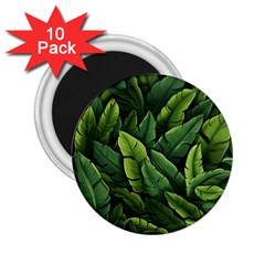 Green Leaves 2 25  Magnets (10 Pack)  by goljakoff