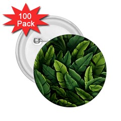 Green Leaves 2 25  Buttons (100 Pack)  by goljakoff