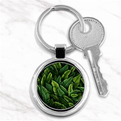 Green Leaves Key Chain (round) by goljakoff