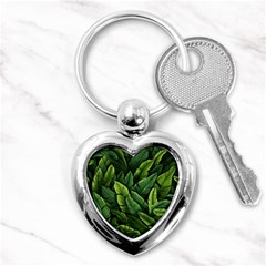 Green Leaves Key Chain (heart) by goljakoff