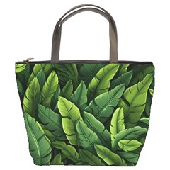 Green Leaves Bucket Bag by goljakoff