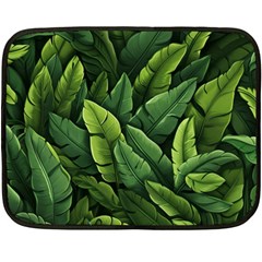 Green Leaves Two Sides Fleece Blanket (mini) by goljakoff