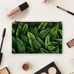 Green Leaves Cosmetic Bag (medium) by goljakoff