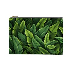 Green Leaves Cosmetic Bag (large) by goljakoff