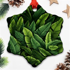 Green Leaves Ornament (snowflake)