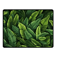 Green Leaves Two Sides Fleece Blanket (small) by goljakoff