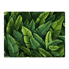 Green Leaves Two Sides Premium Plush Fleece Blanket (mini) by goljakoff