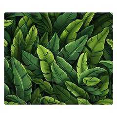 Green Leaves Two Sides Premium Plush Fleece Blanket (small) by goljakoff