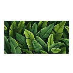 Green Leaves Satin Wrap 35  X 70  by goljakoff