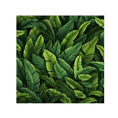 Green Leaves Square Satin Scarf (30  X 30 ) by goljakoff