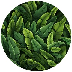 Green Leaves Wooden Puzzle Round by goljakoff